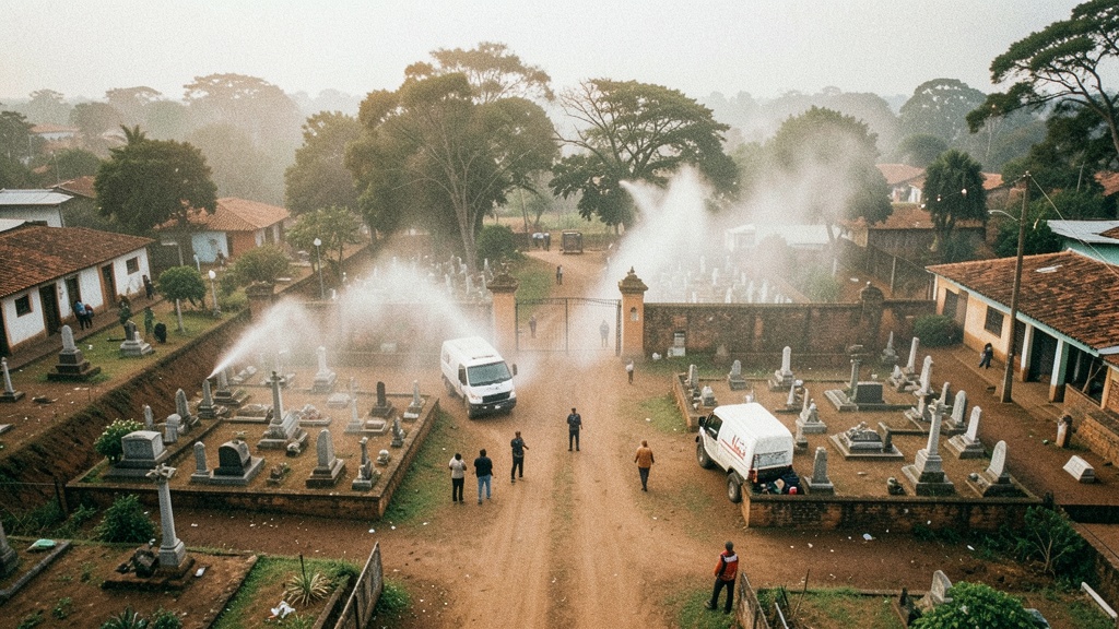 Fumigan Cementerio General de Naranjito antes del Día de las Madres