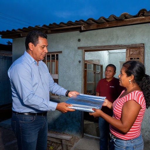 Alcaldía de Naranjito entrega planchas de zinc para mejorar viviendas
