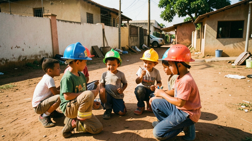 Niños pintan a los bomberos en concurso solidario de Naranjito