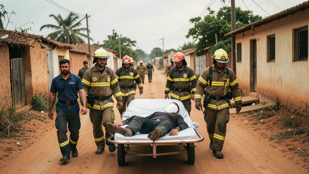 Bomberos de Naranjito estabilizan herido y lo trasladan al Hospital Básico