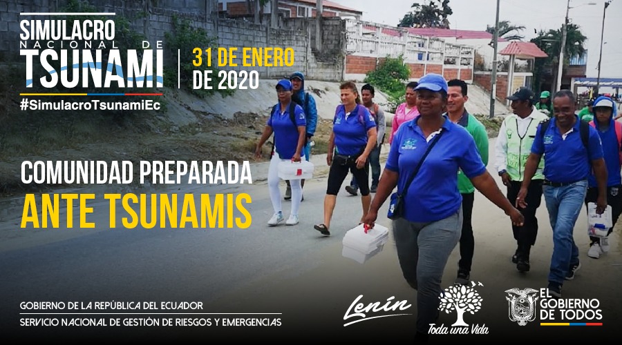 Secretaría de Gestión de Riesgos activó simulacro en cantones costeros del Guayas