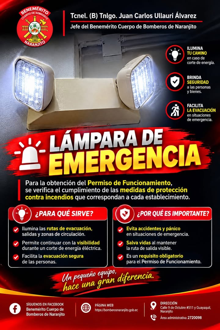 Bomberos de Naranjito recomiendan lámparas de emergencia ante cortes de luz