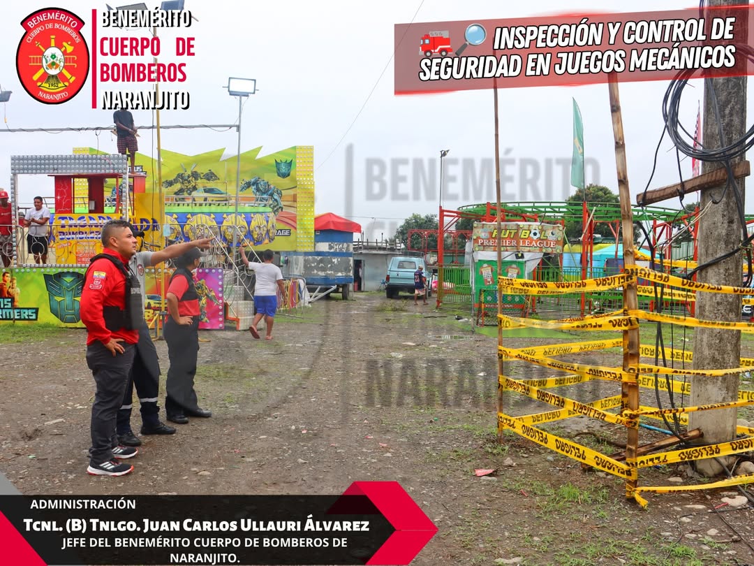 Bomberos de Naranjito inspeccionan juegos mecánicos para garantizar seguridad