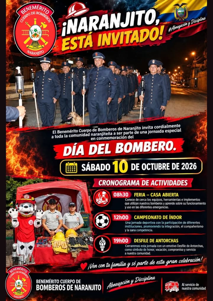 Naranjito celebra el Día del Bombero con feria, fútbol y antorchas este sábado