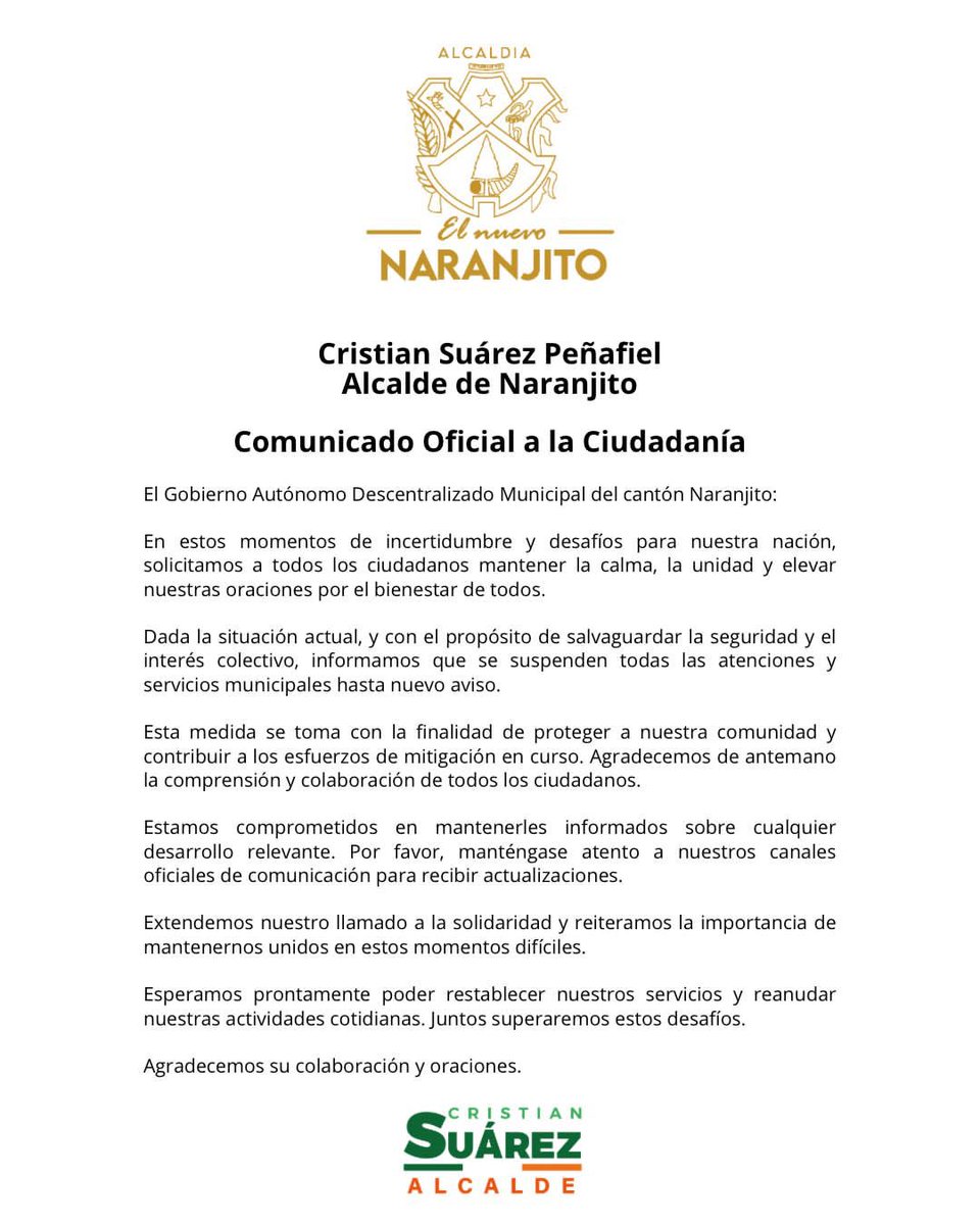 Naranjito pide unidad y solidaridad ante momentos difíciles