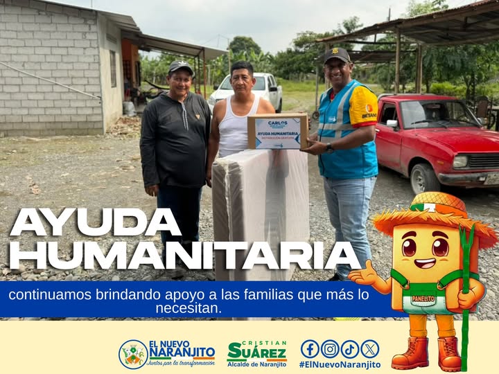 Prefectura y Naranjito entregan ayuda humanitaria a familias del sector 5 Hermanos